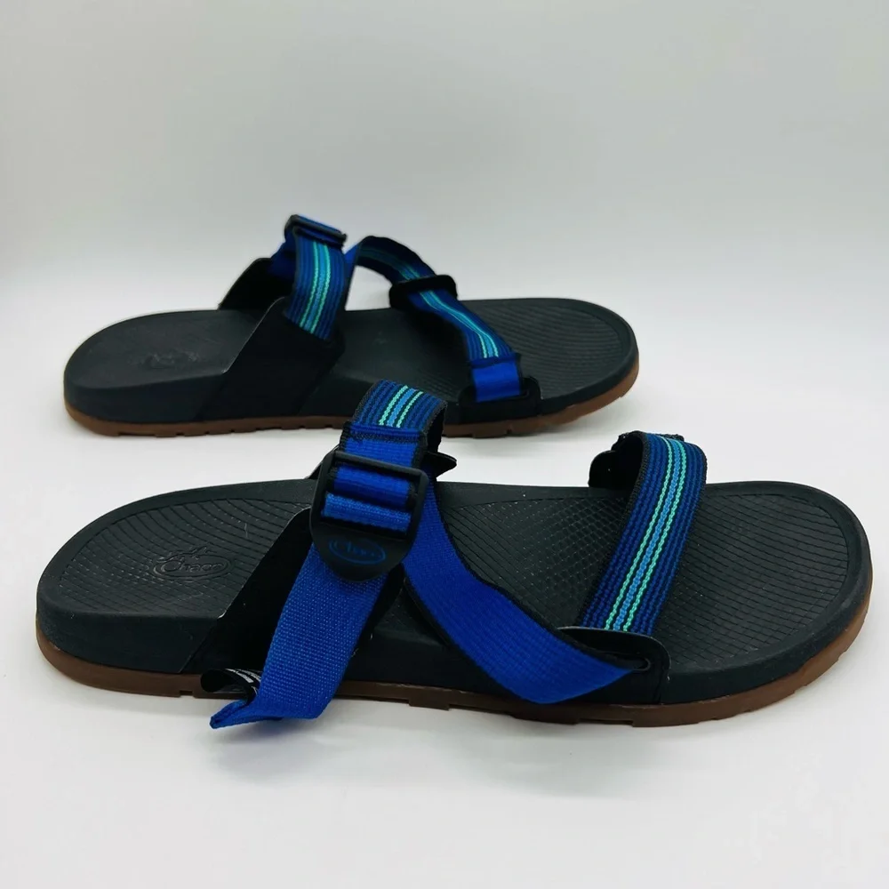 Chaco Men's Blue and Black Strappy Sandals Size 12